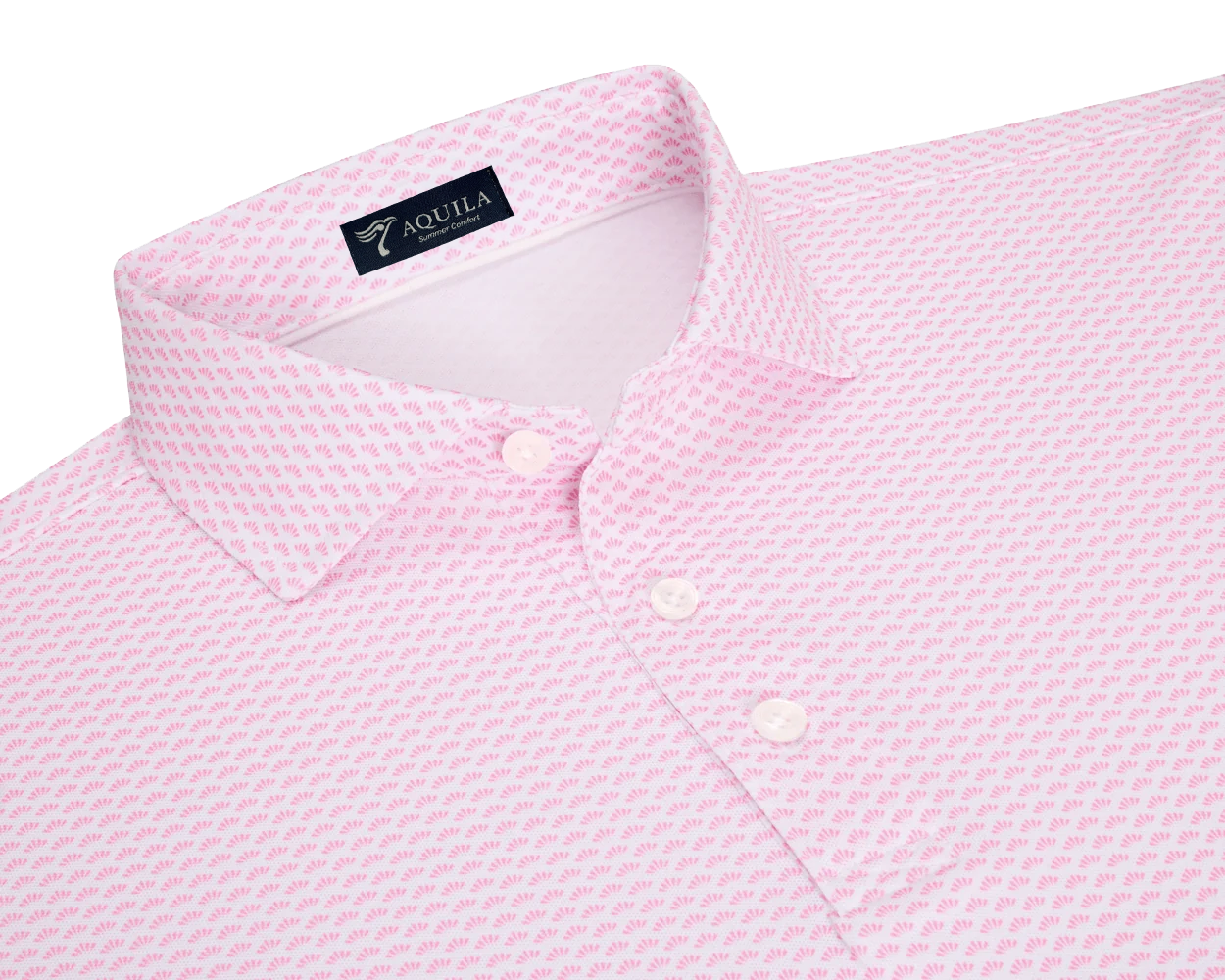 AQUILA golfpolo i rosa mönster